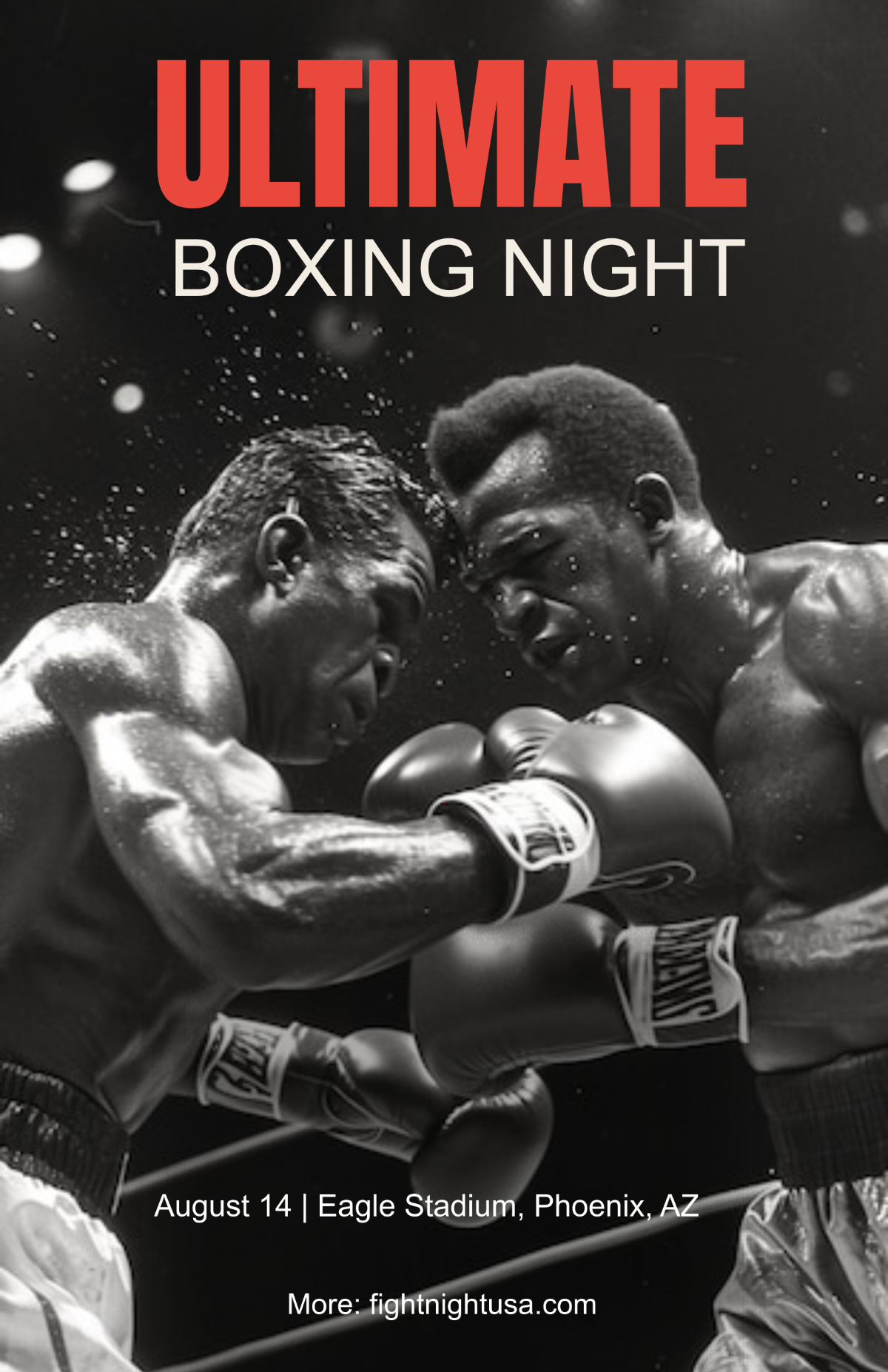 Free Black Boxing Night Poster Template