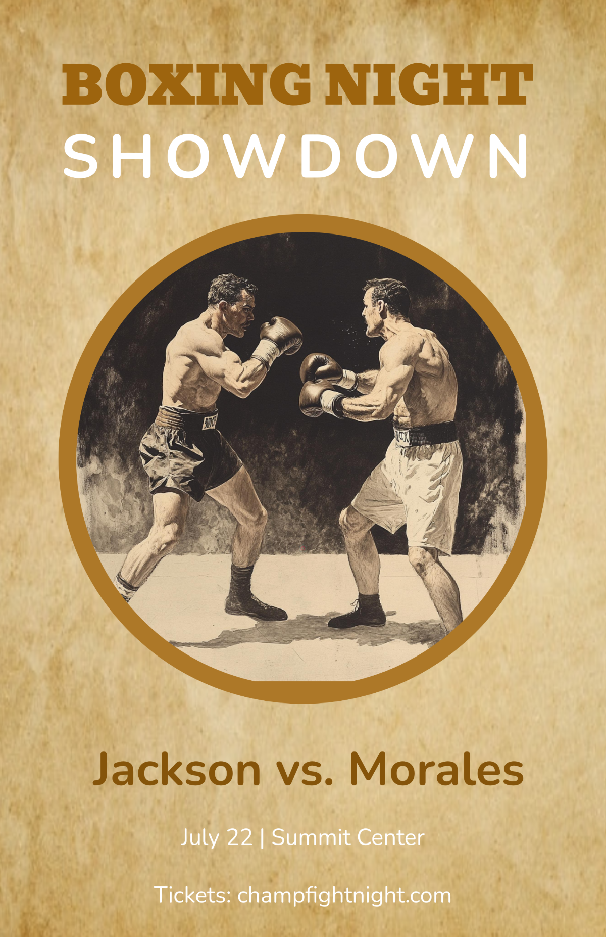 Free Vintage Boxing Background Poster Template