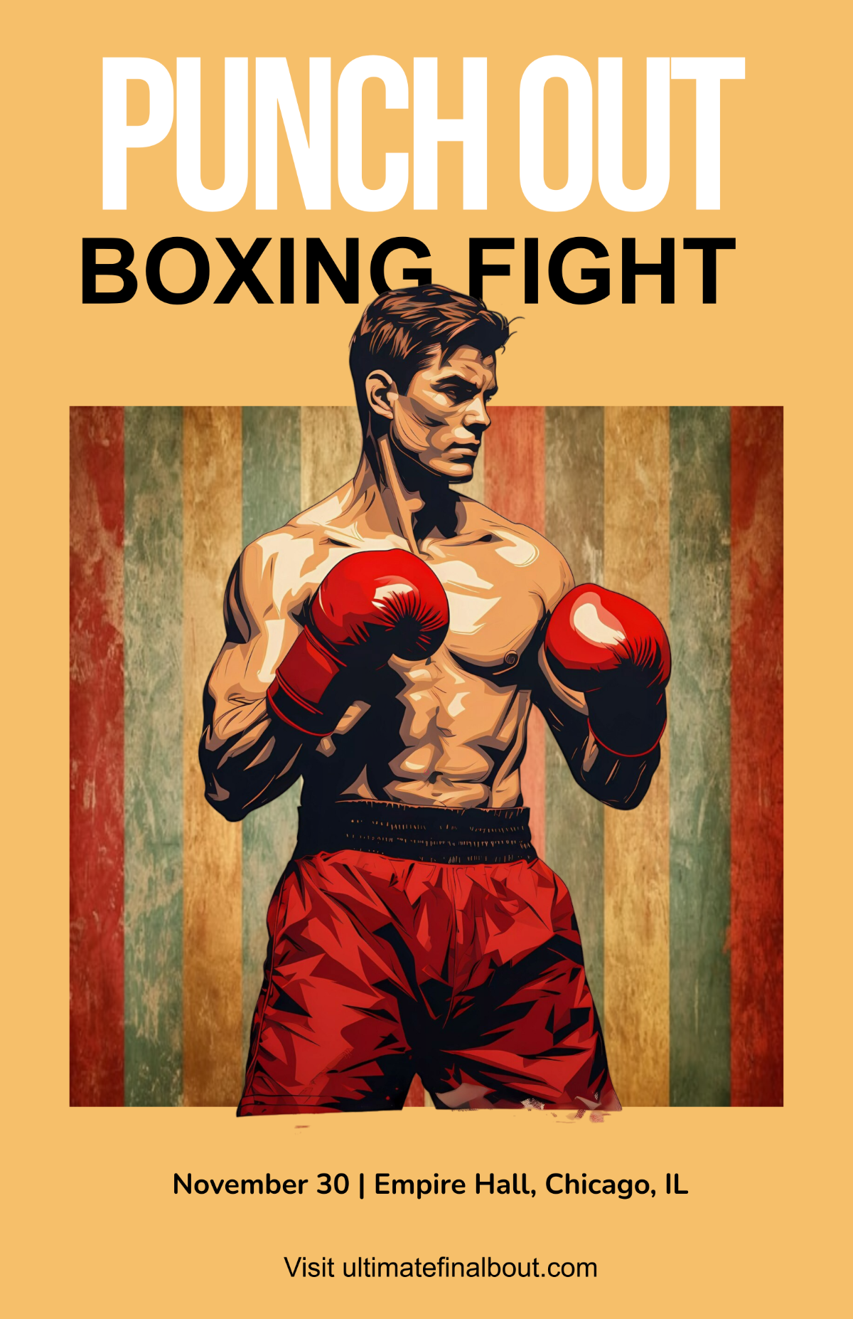 Free Old School Boxing Poster Template