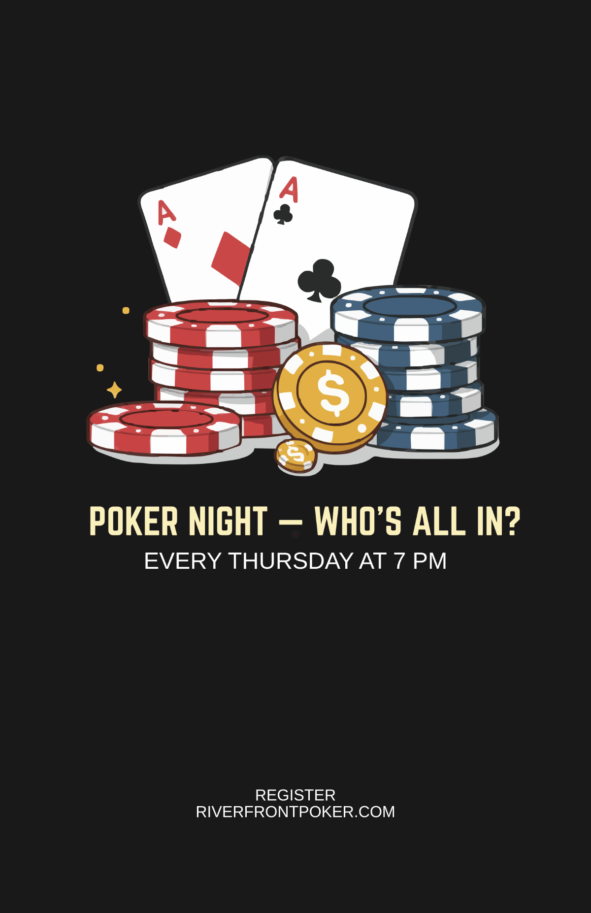 Free Black Casino Poker Poster Template