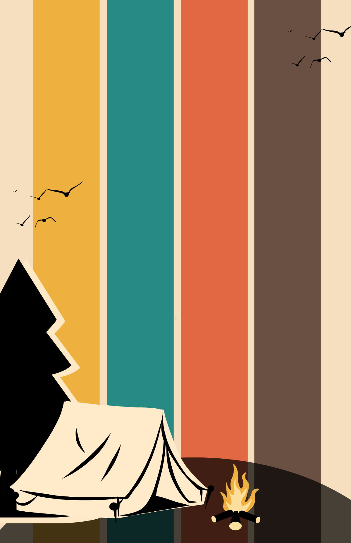 Free Vintage Background Camping Poster Template