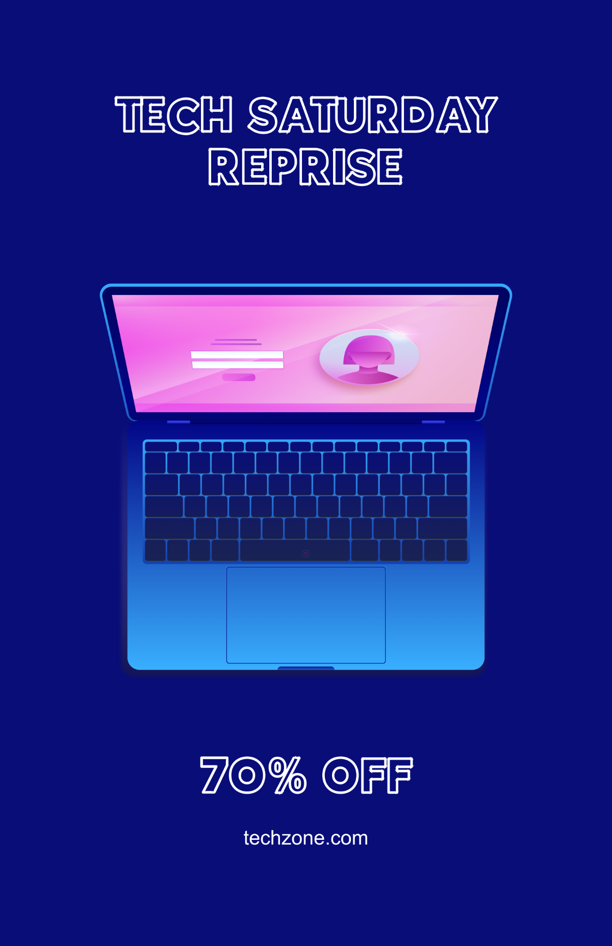 Free Blue Tech Cyber Monday Poster Template