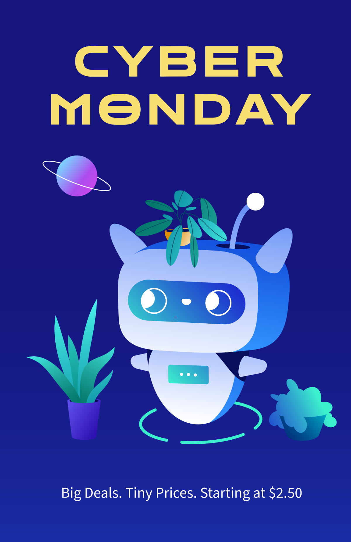 Free Cute Cyber Monday Poster Template