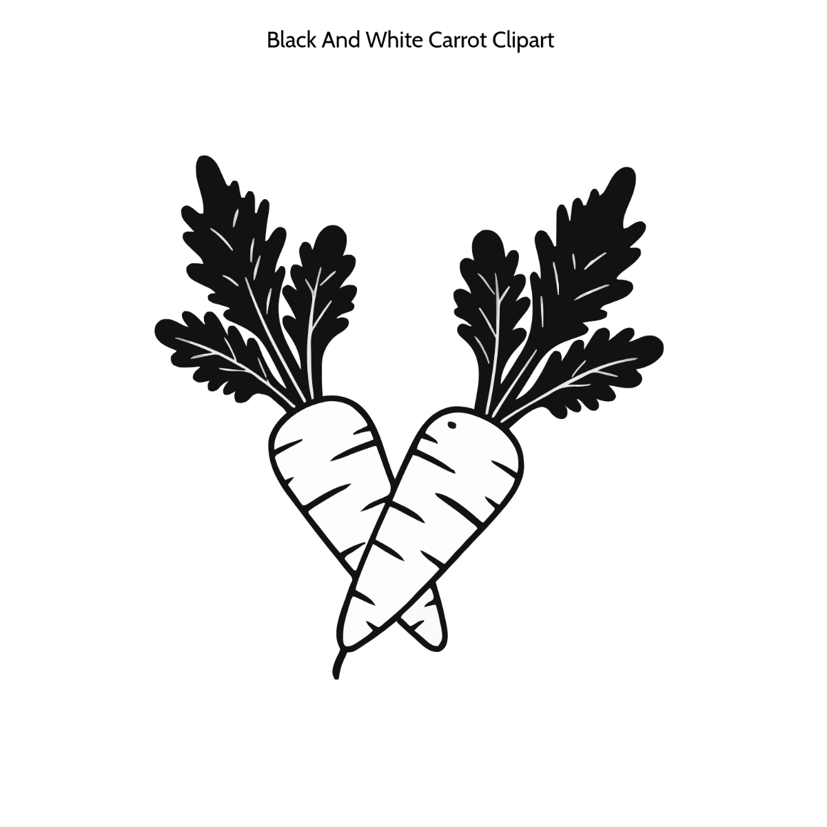 Free Black and White Carrot Clipart Template
