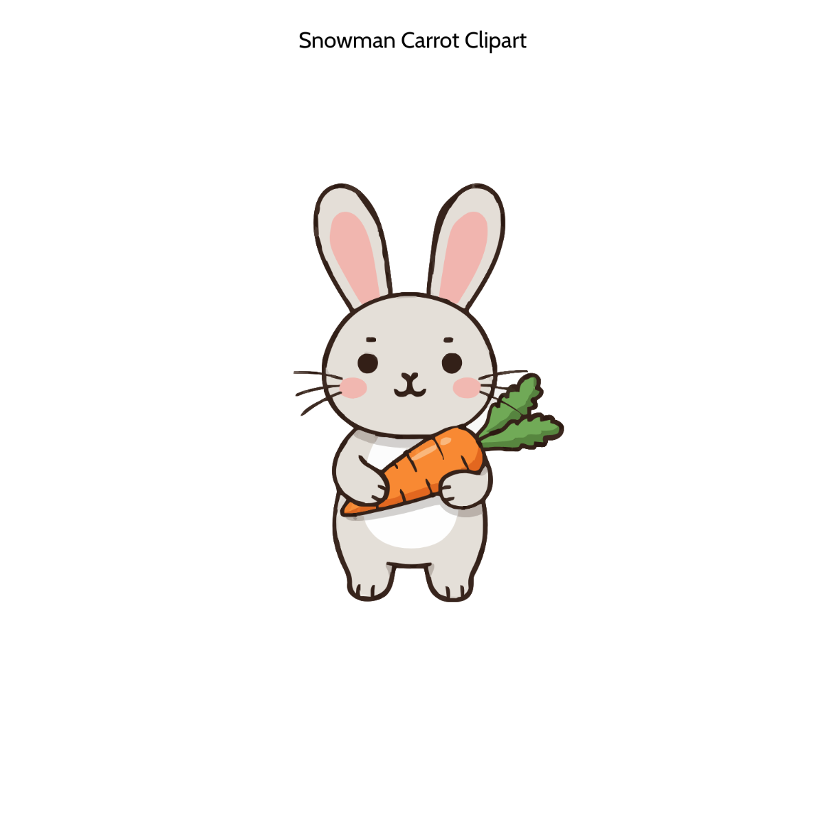 Free Bunny With Carrot Clipart Template
