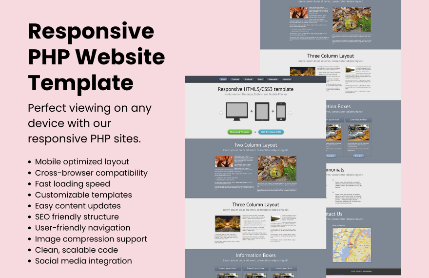 Free Responsive PHP Website in PHP to Download