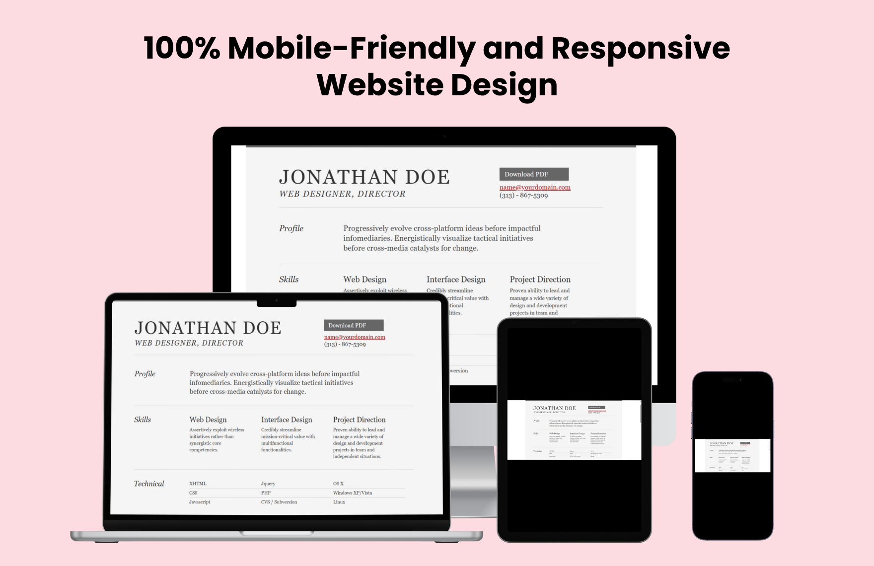 Free Resume PHP Website Template