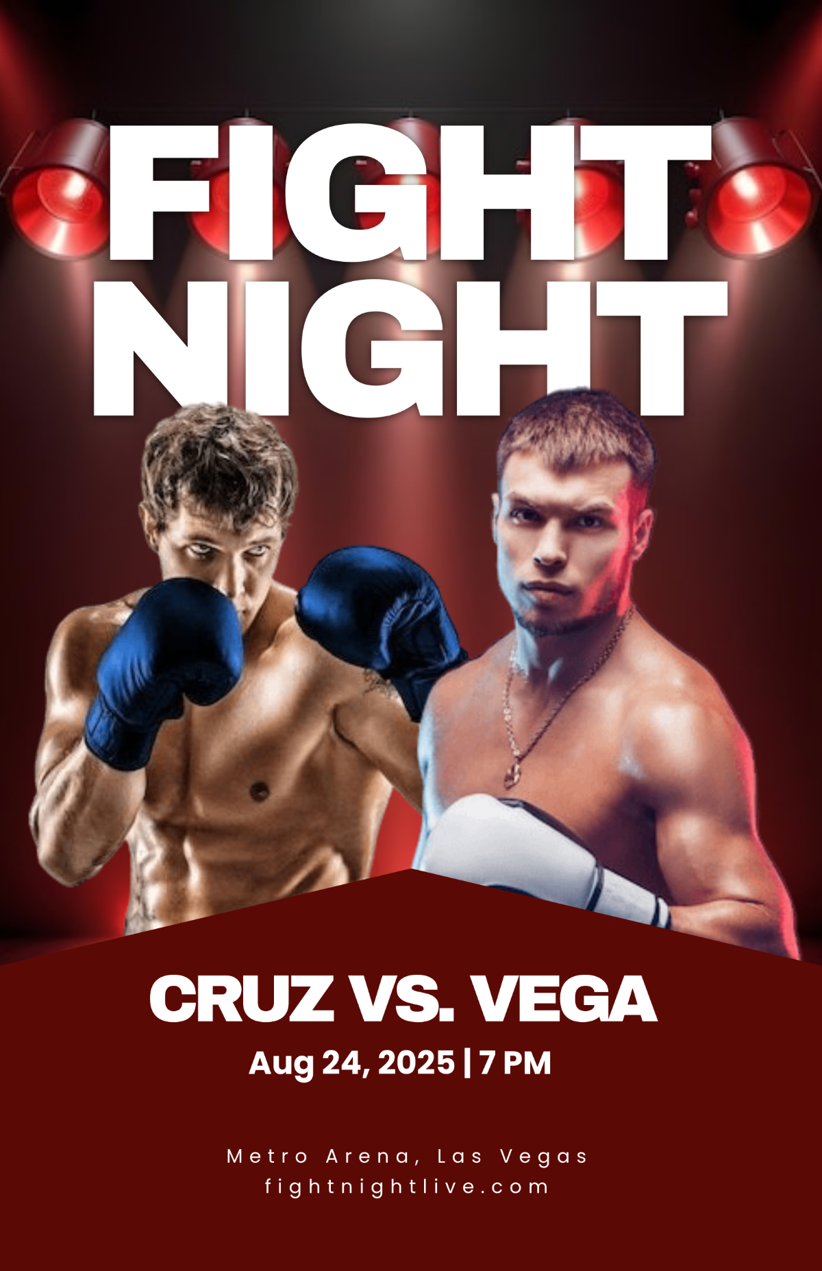 Free Boxing Event Poster Template to Edit Online