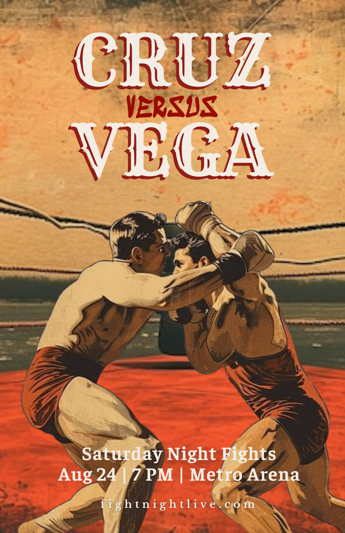 Free Retro Boxing Poster Template