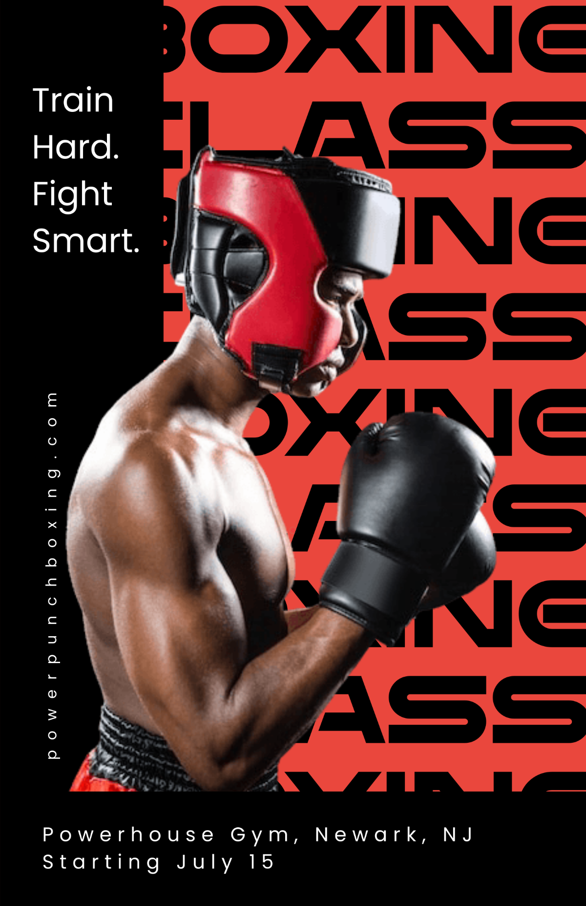 Free Aesthetic Boxing Classes Poster Template