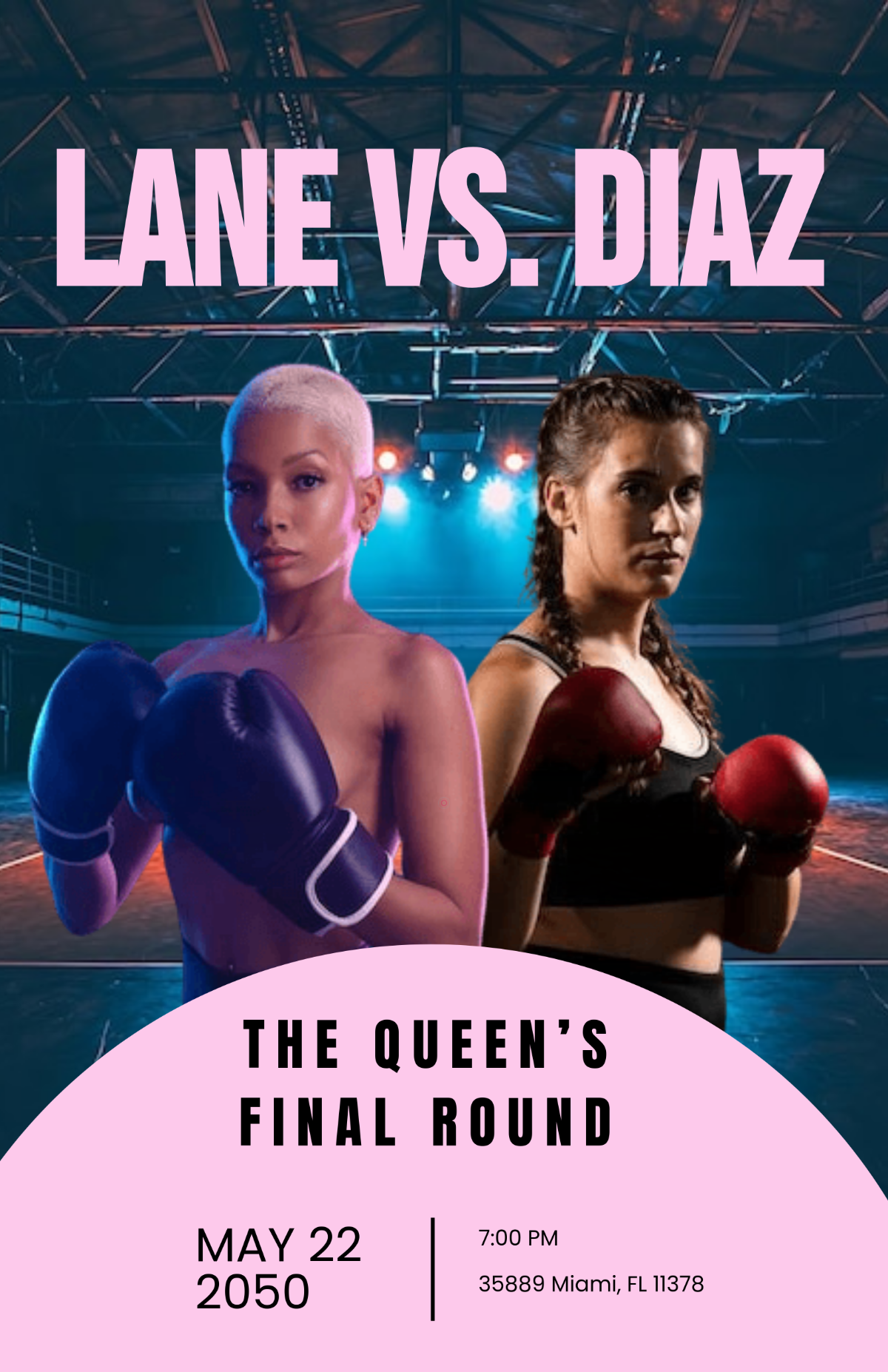 Free Women's Boxing Poster Template