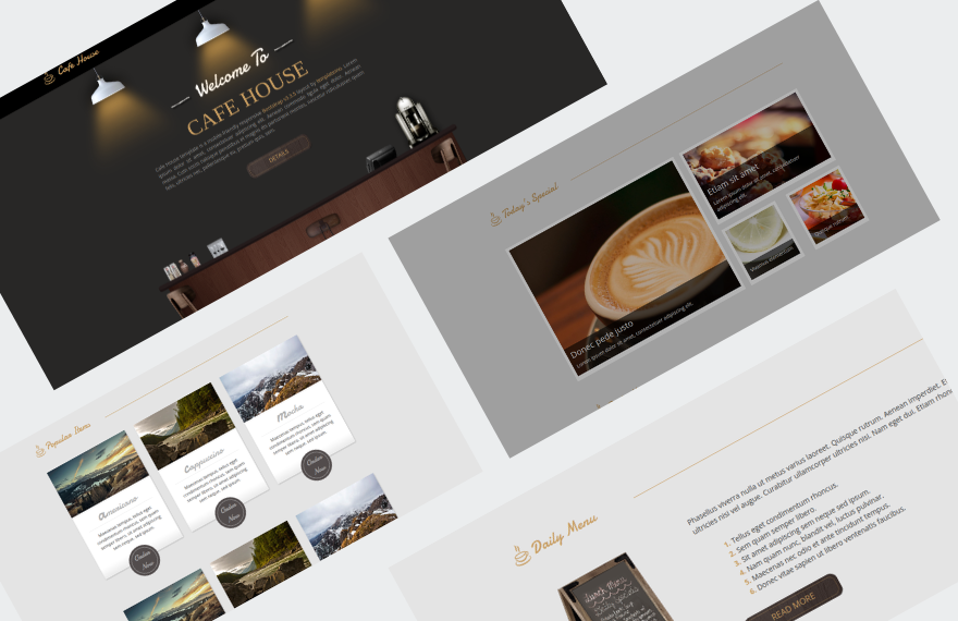Free Coffee Shop PHP Website Template
