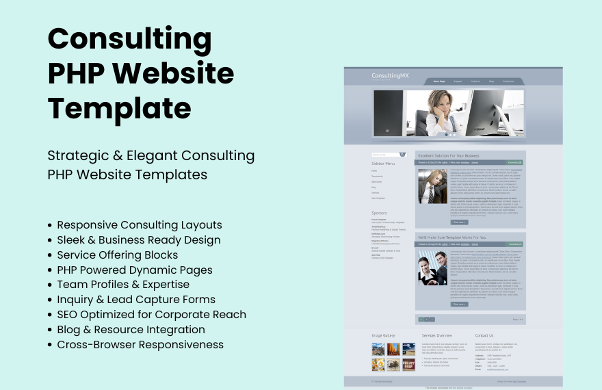Free Consulting PHP Website Template in PHP to Download