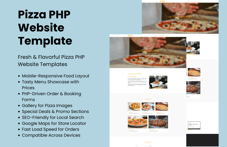 Free Pizza PHP Website Template