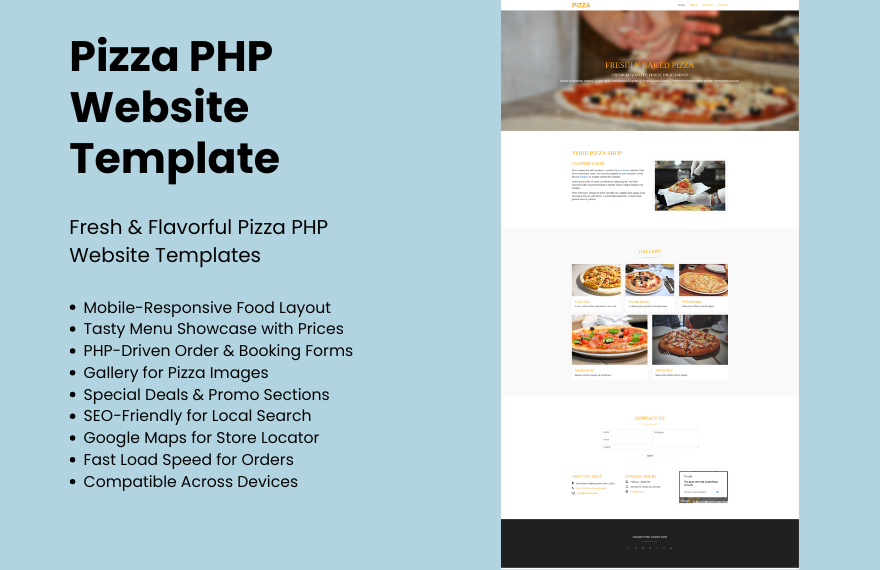 Free Pizza PHP Website Template