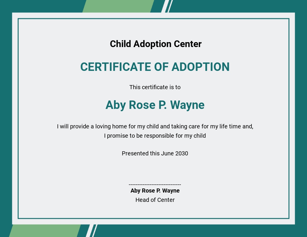 Adoption Certificate for Kids Template - Word Template.net Throughout Child Adoption Certificate Template Adoption Certificate for Kids Template - Word Template.net Throughout Child Adoption Certificate Template