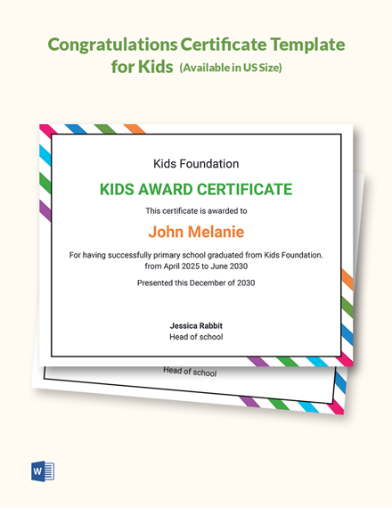 Blank Award Certificate Templates For Kids