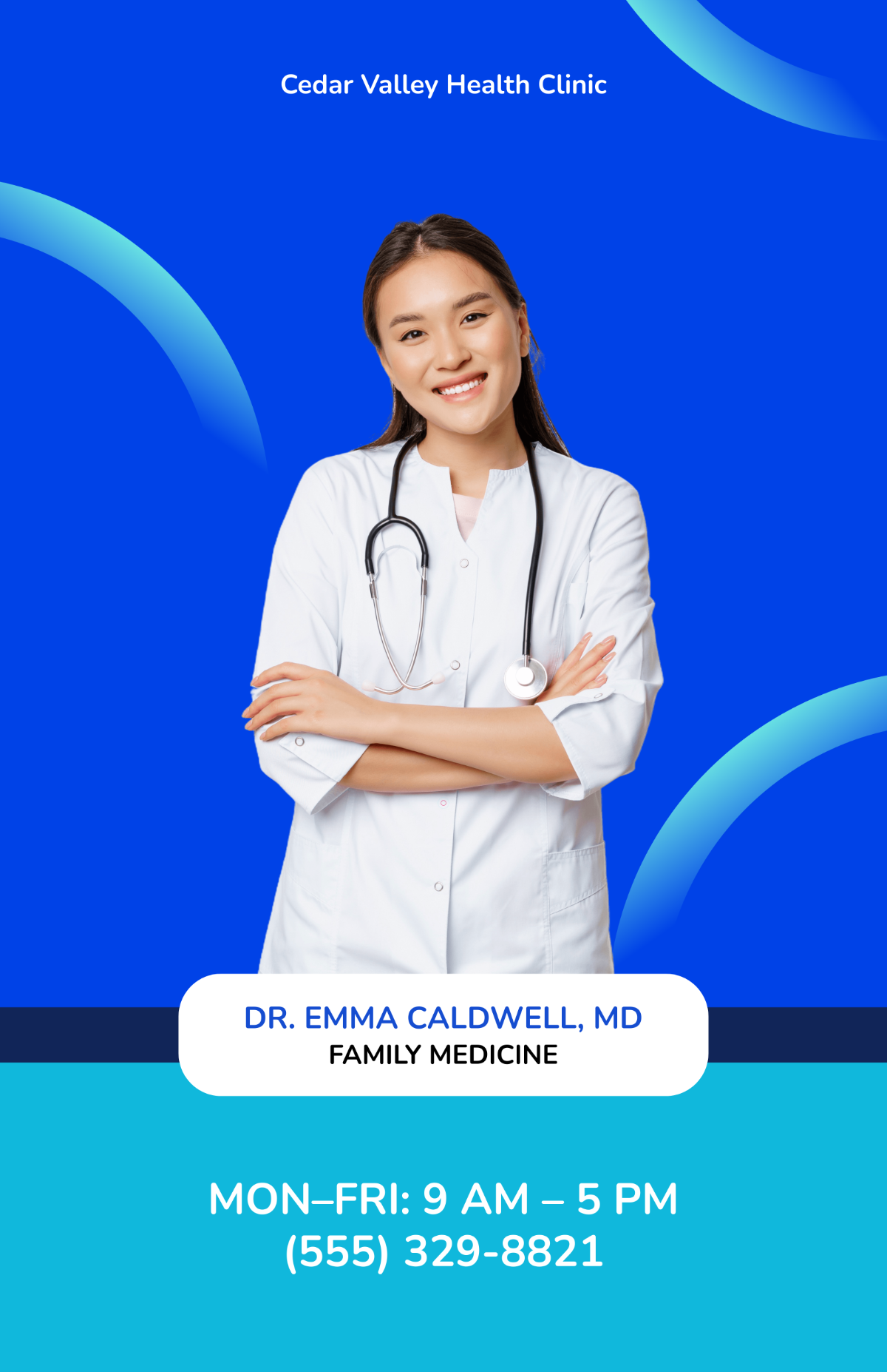 Free Clinic Doctor Poster Template to Edit Online