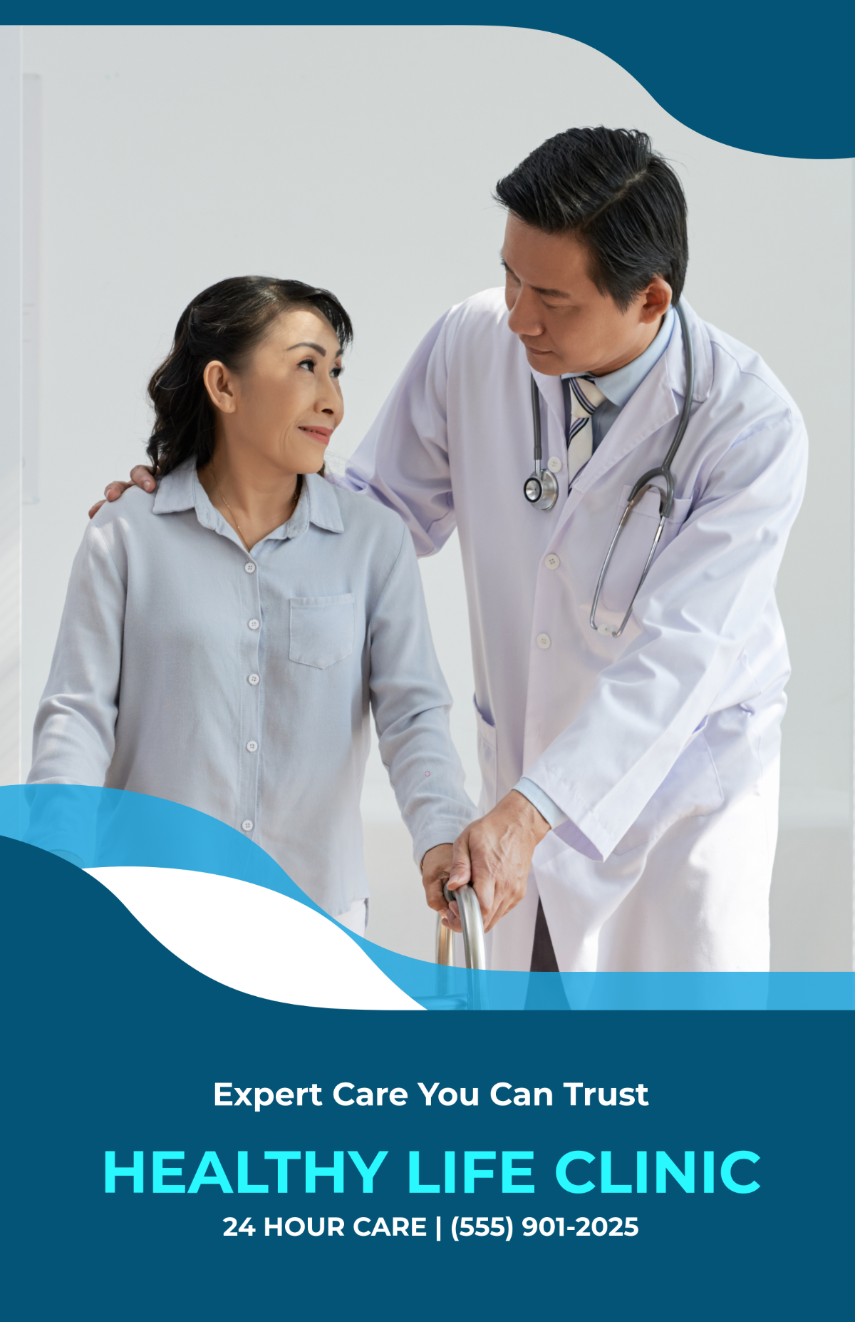 Free Clinic Advertisement Poster Template to Edit Online