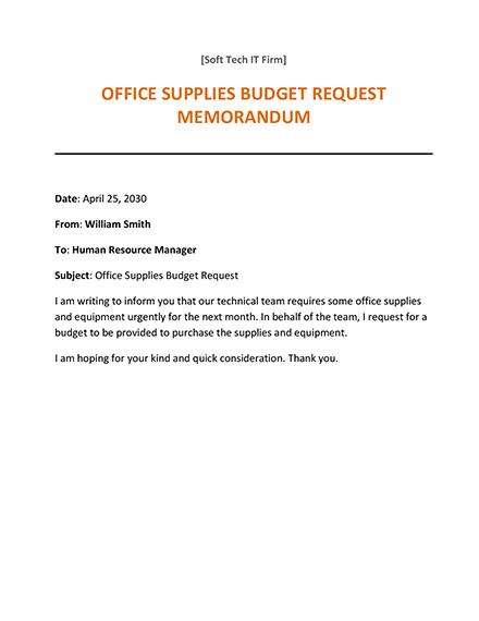 Office Supplies Request Memo Template - Word | Template.net