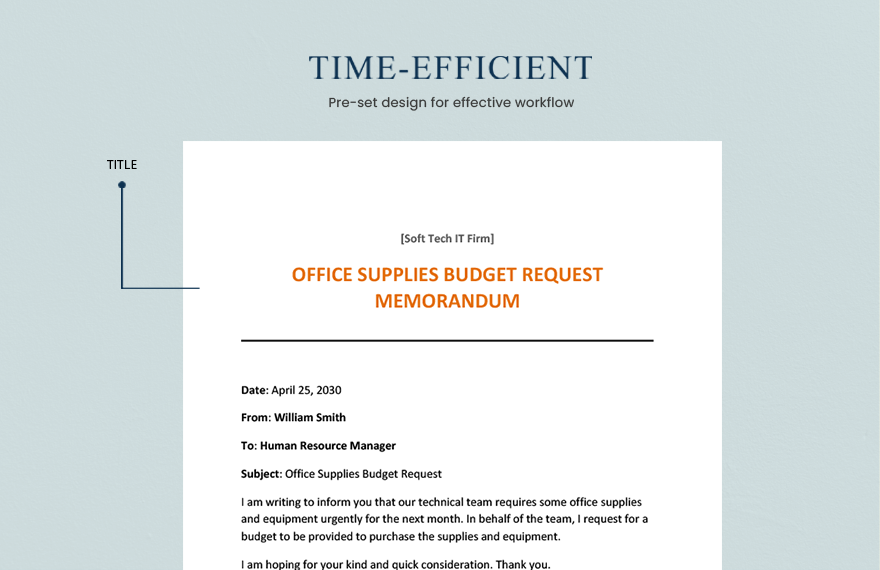 Office Supplies Request Memo Template