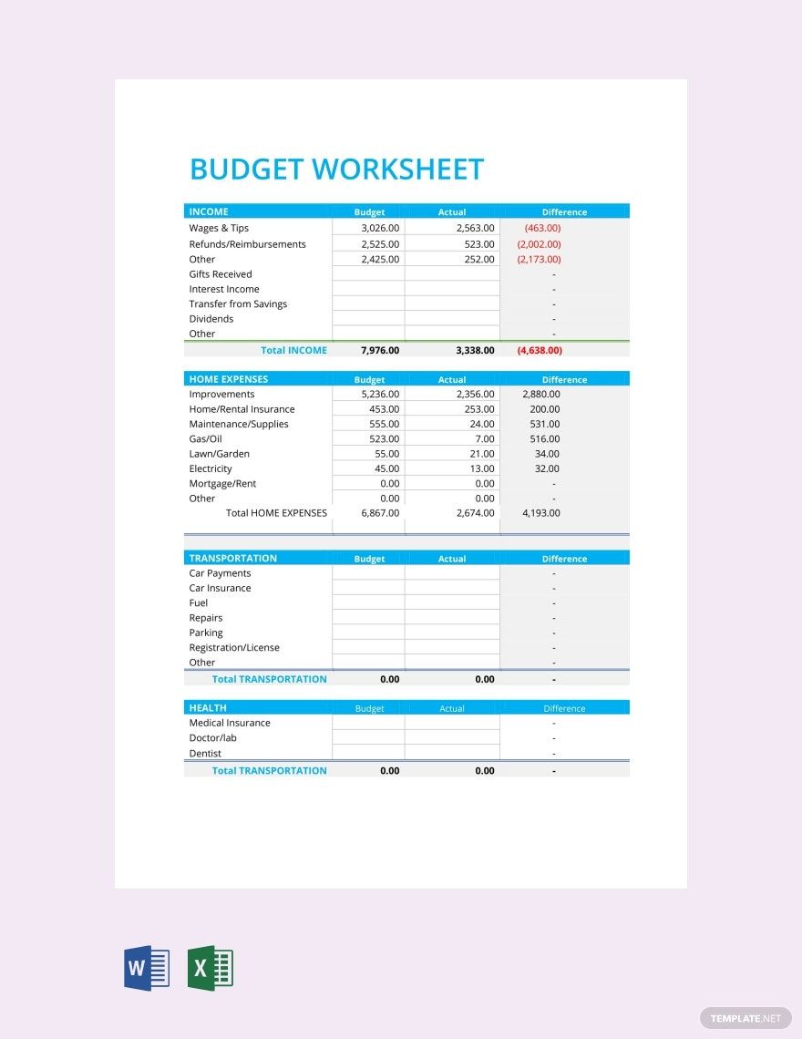 Church Budget Template - Google Docs, Google Sheets, Excel, Word ...