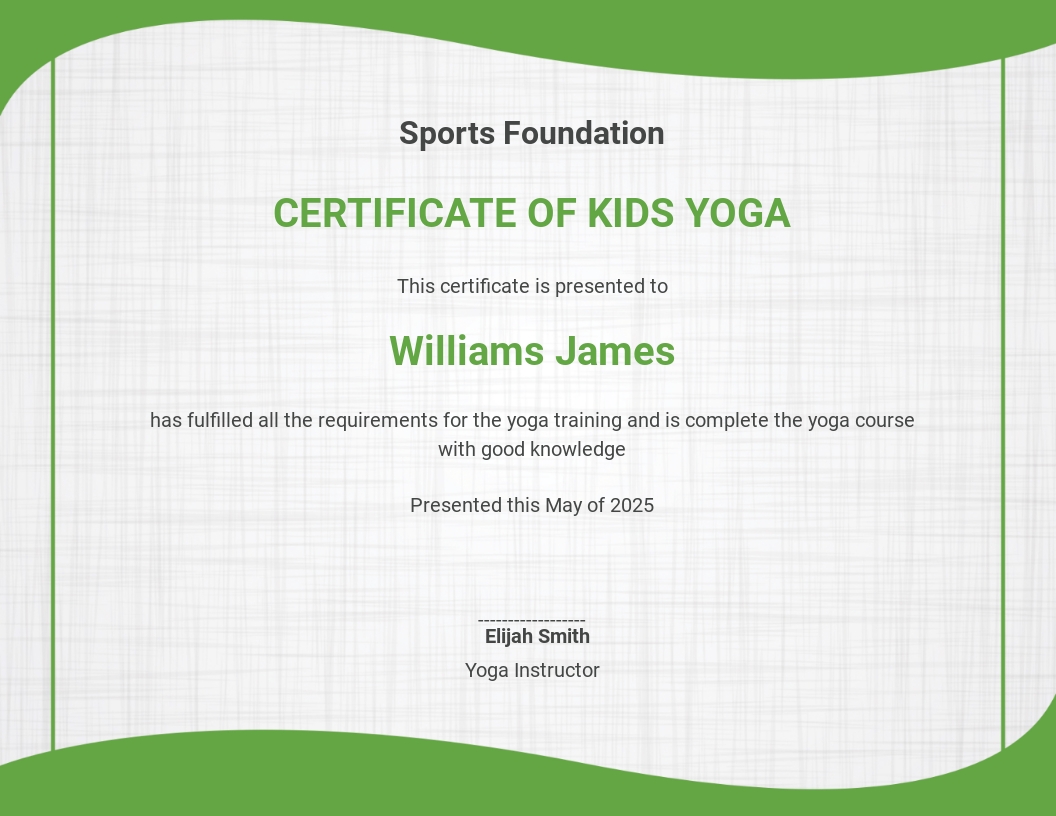 Free Kids Yoga Certificate Template.jpe