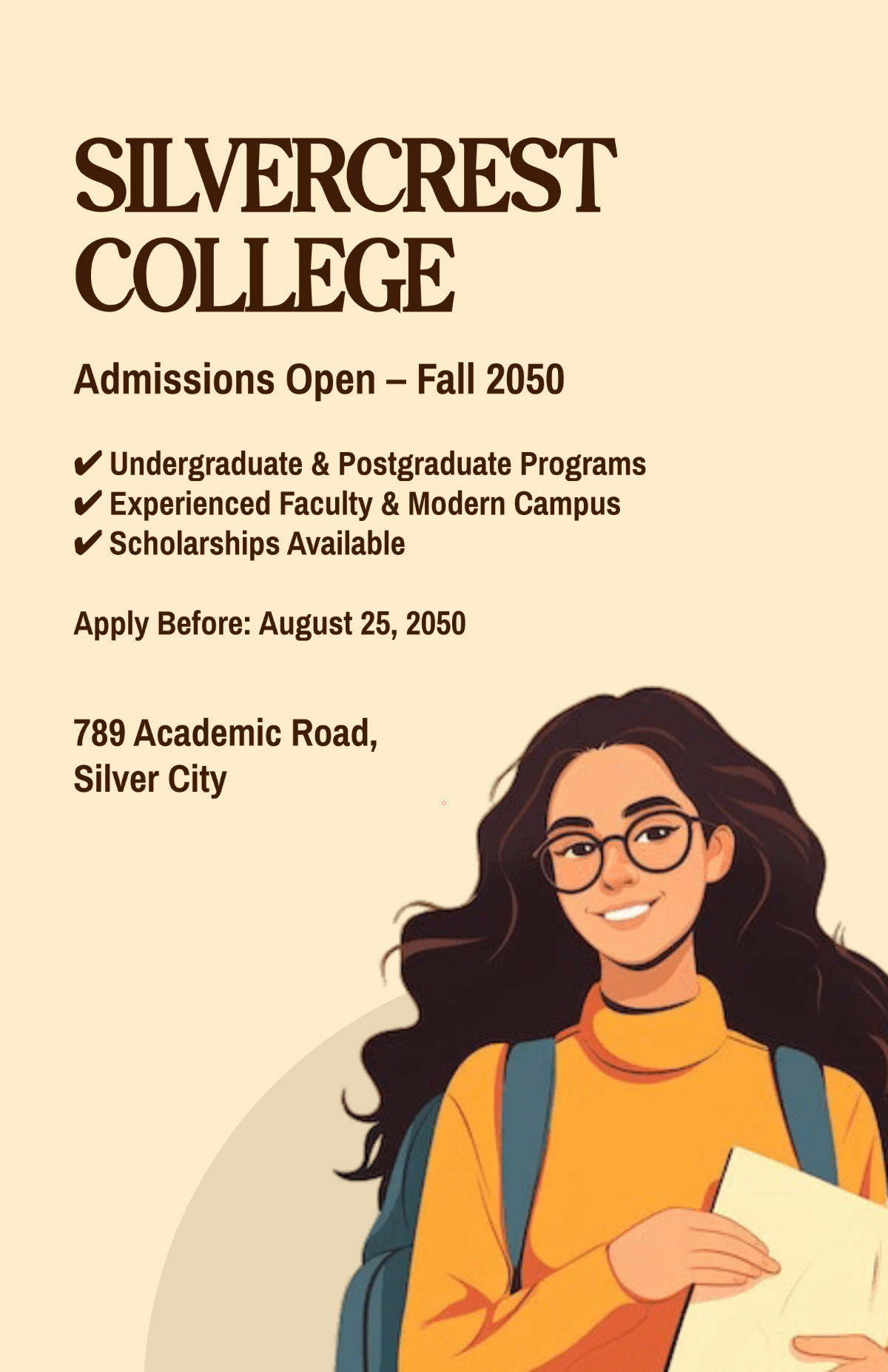 Free College Admission Poster Template