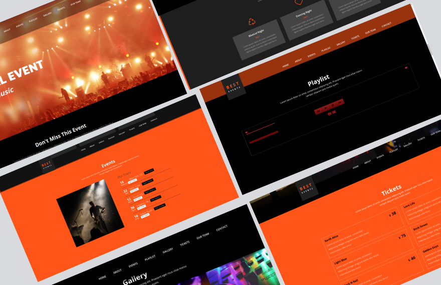 Free Event Management PHP Website Template