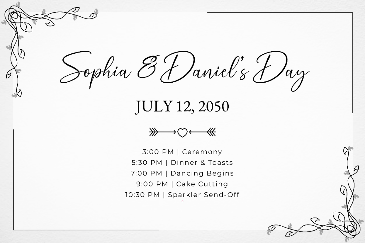 Free Blank Wedding Timeline Sign Template
