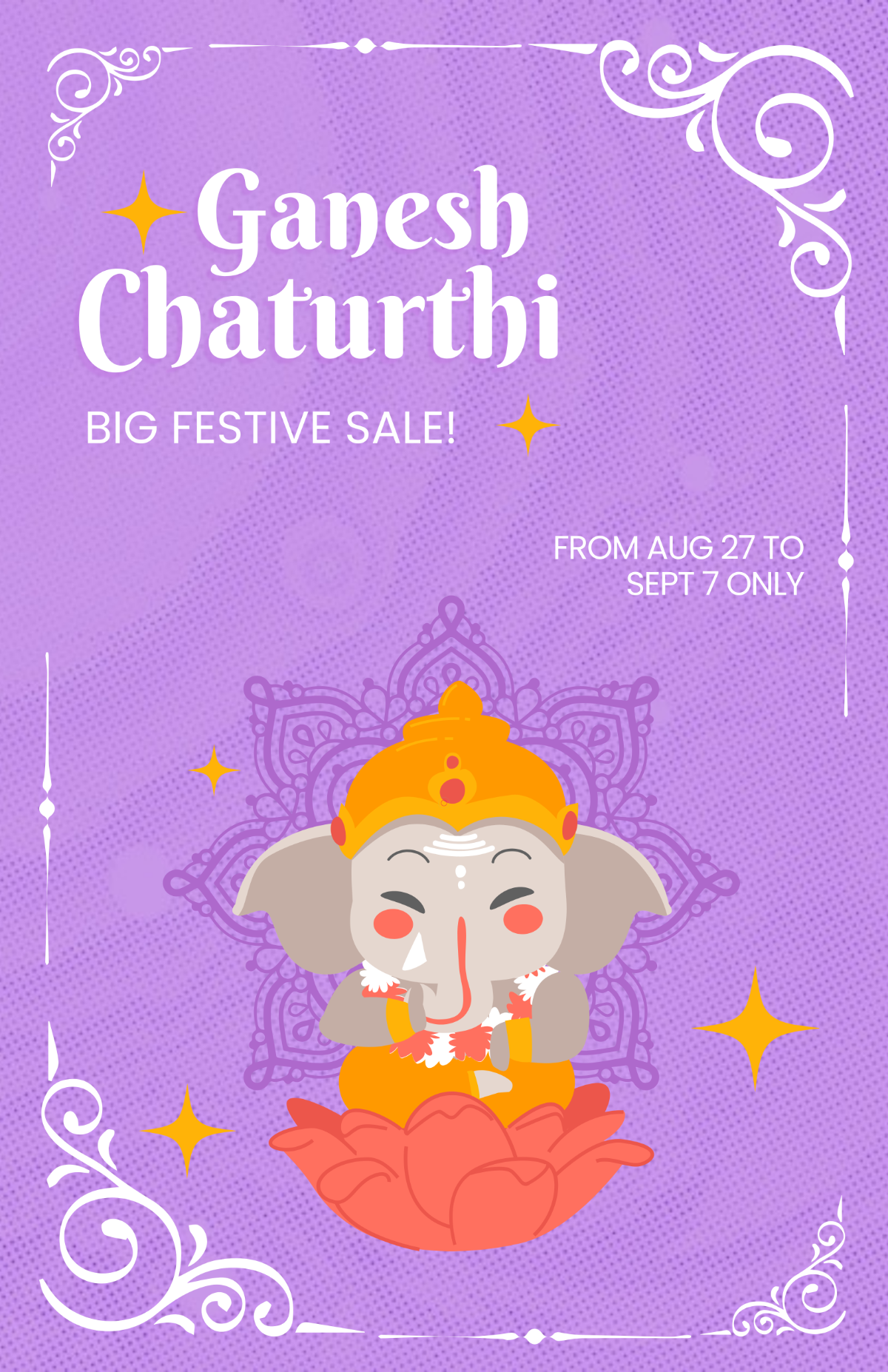 Free Blank Ganesh Chaturthi Promotion Poster Template to Edit Online