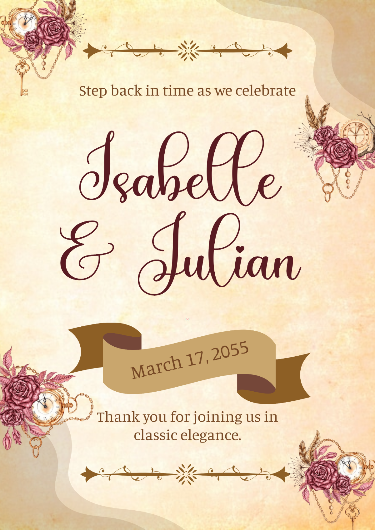 Free Vintage Wedding Sign Template