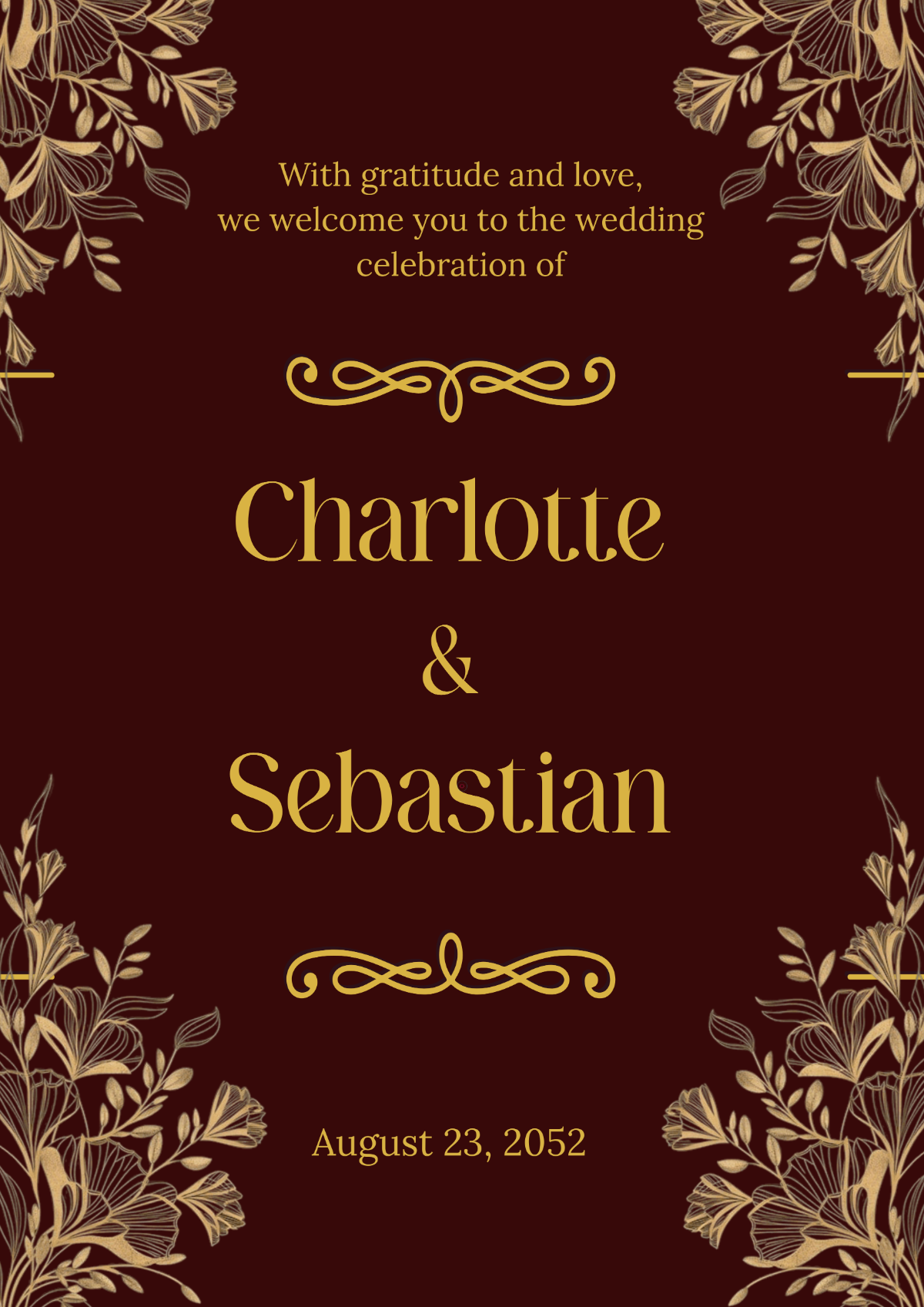 Free Elegant Wedding Sign Template