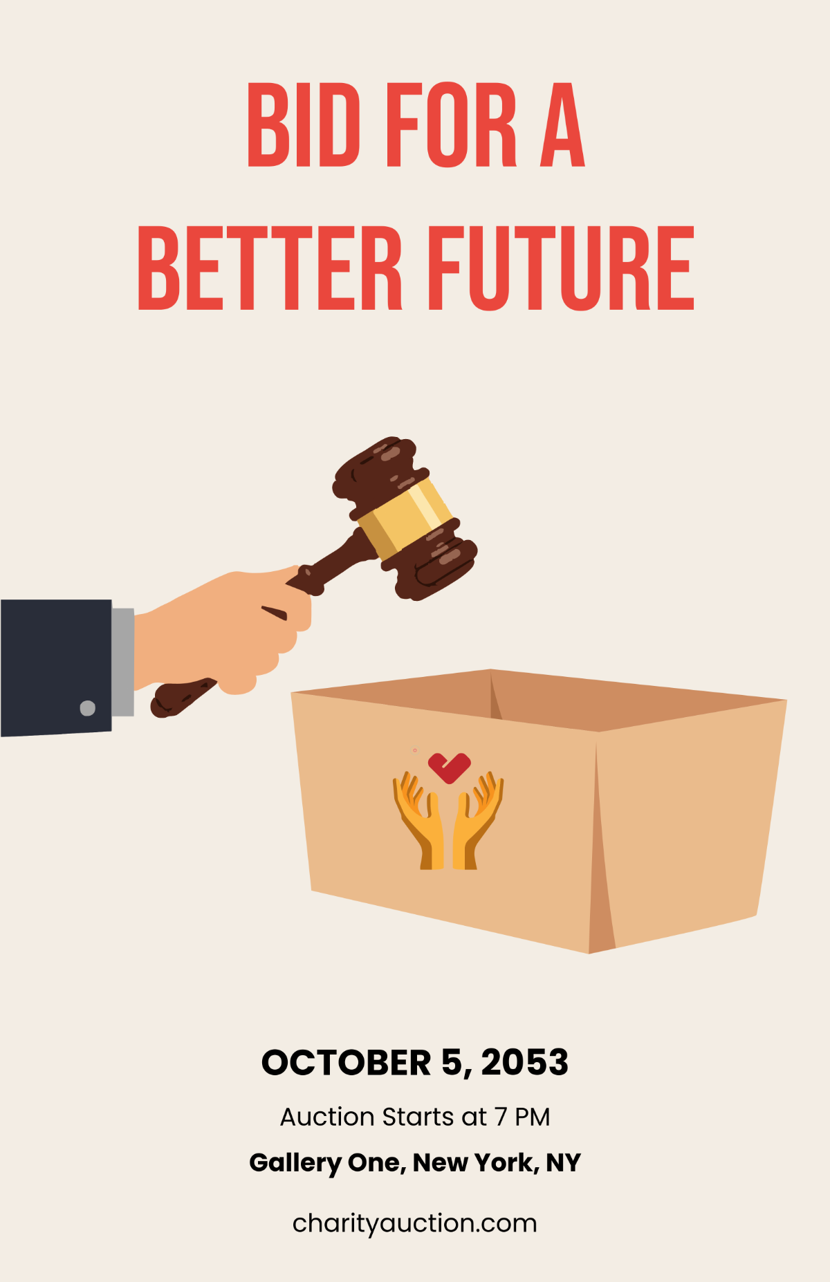 Free Creative Charity Auction Poster Template