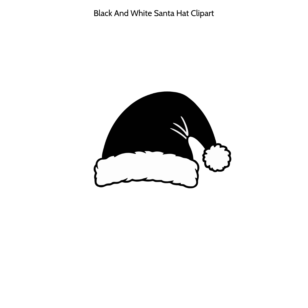 Black And White Santa Hat Clipart