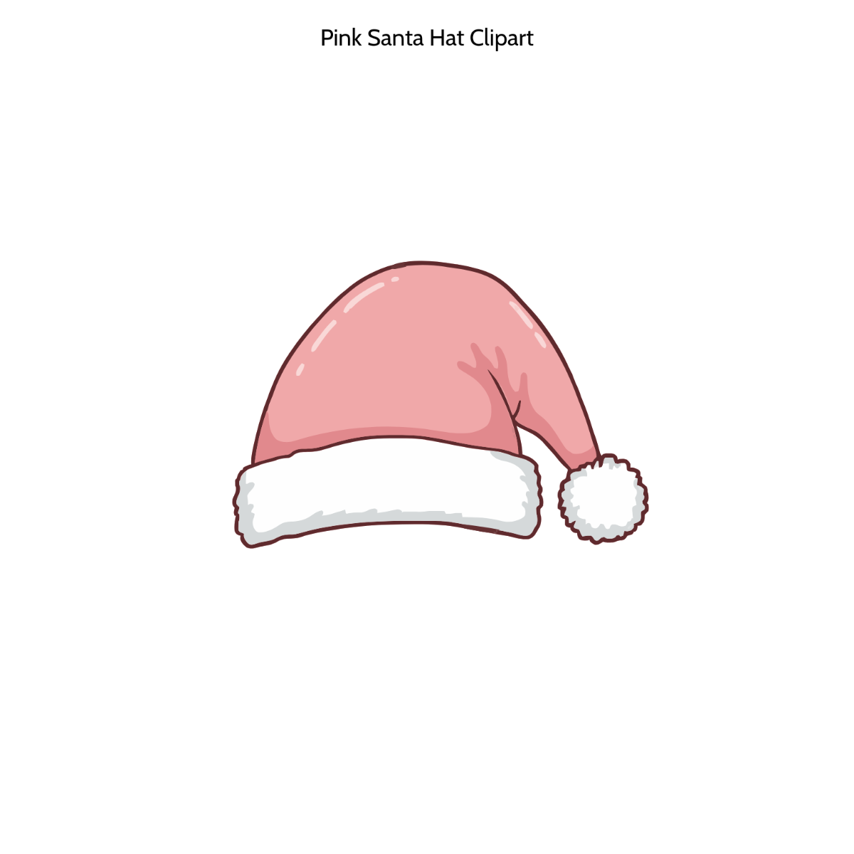 Free Pink Santa Hat Clipart Template