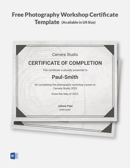 15+ Workshop Certificate Word Templates - Free Downloads | Template.net