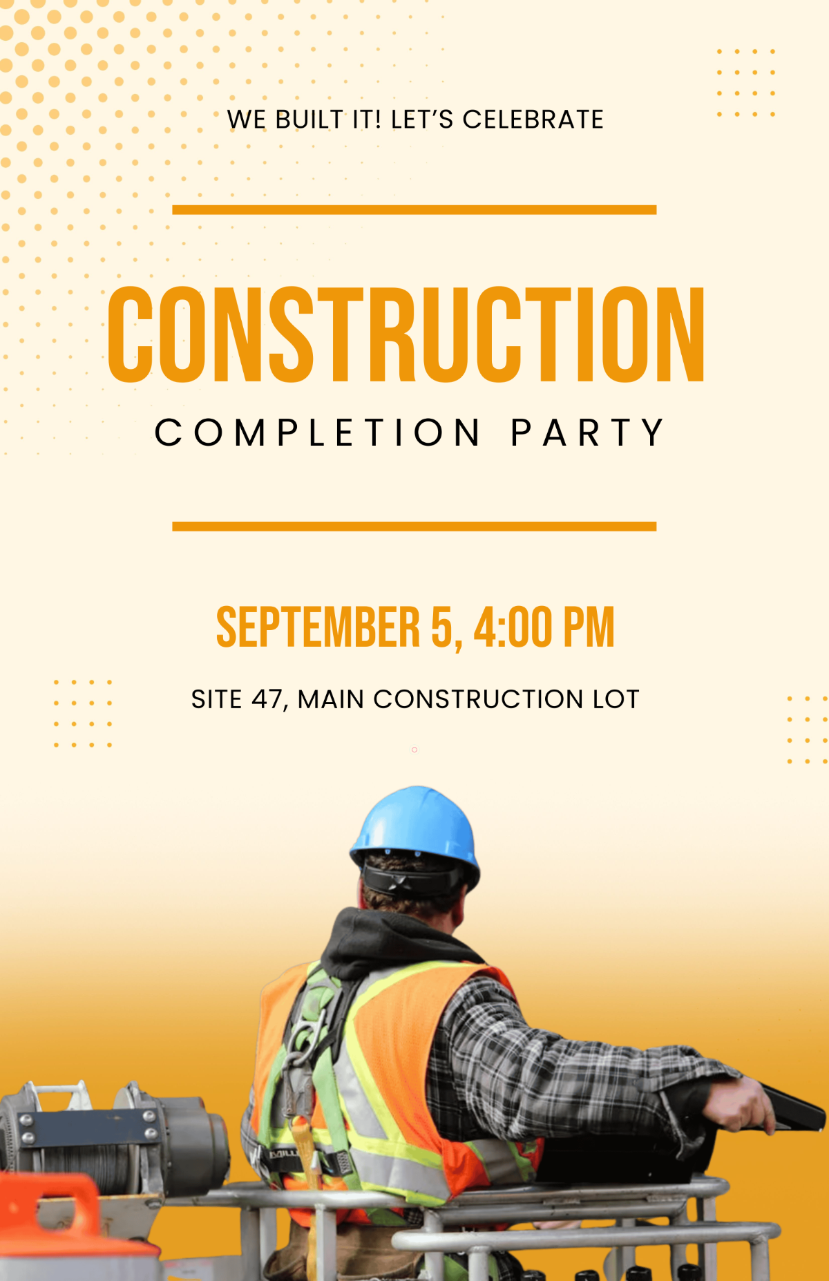 Free Construction Completion Party Template