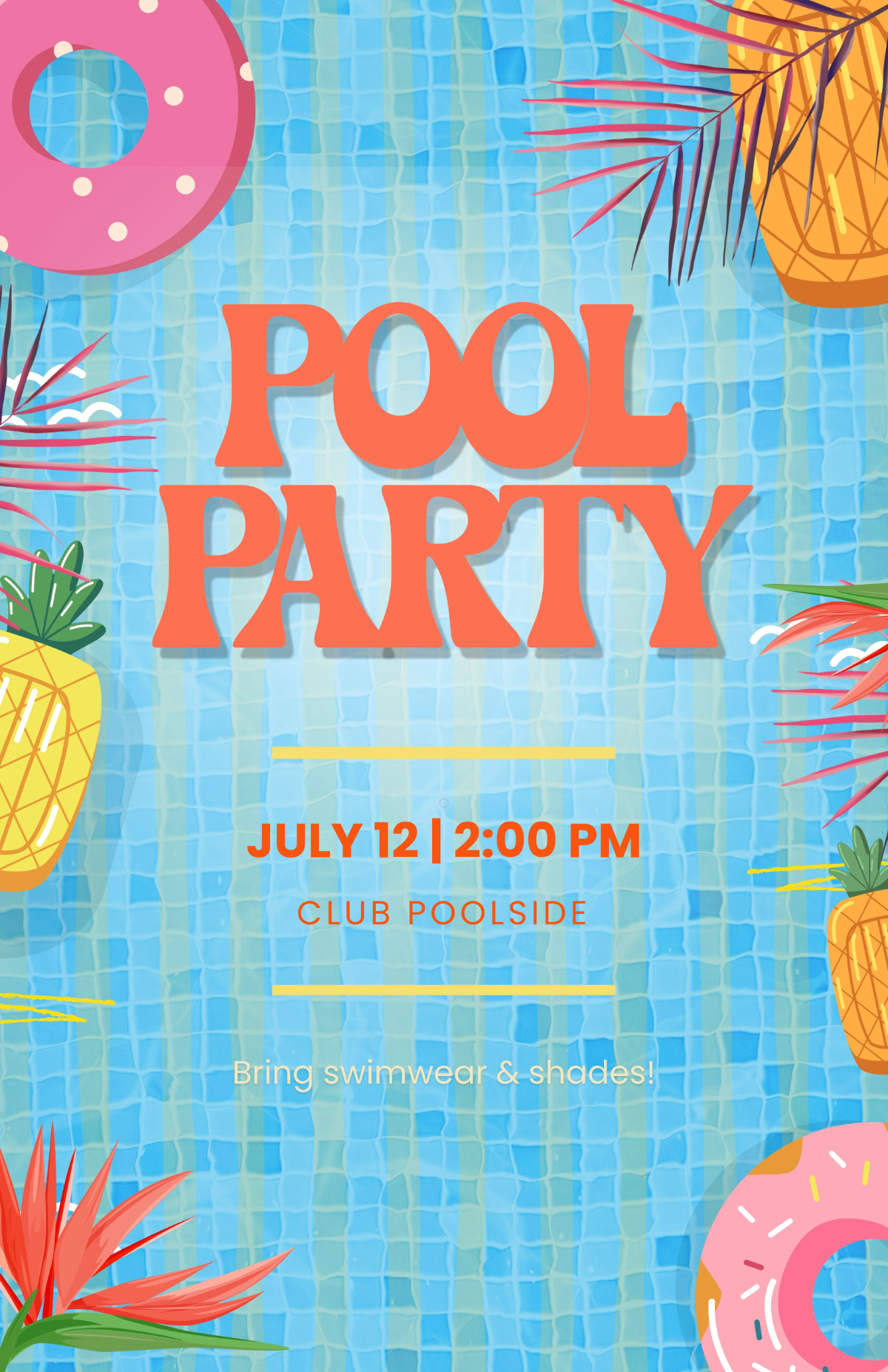 Colorful Pool Party Template