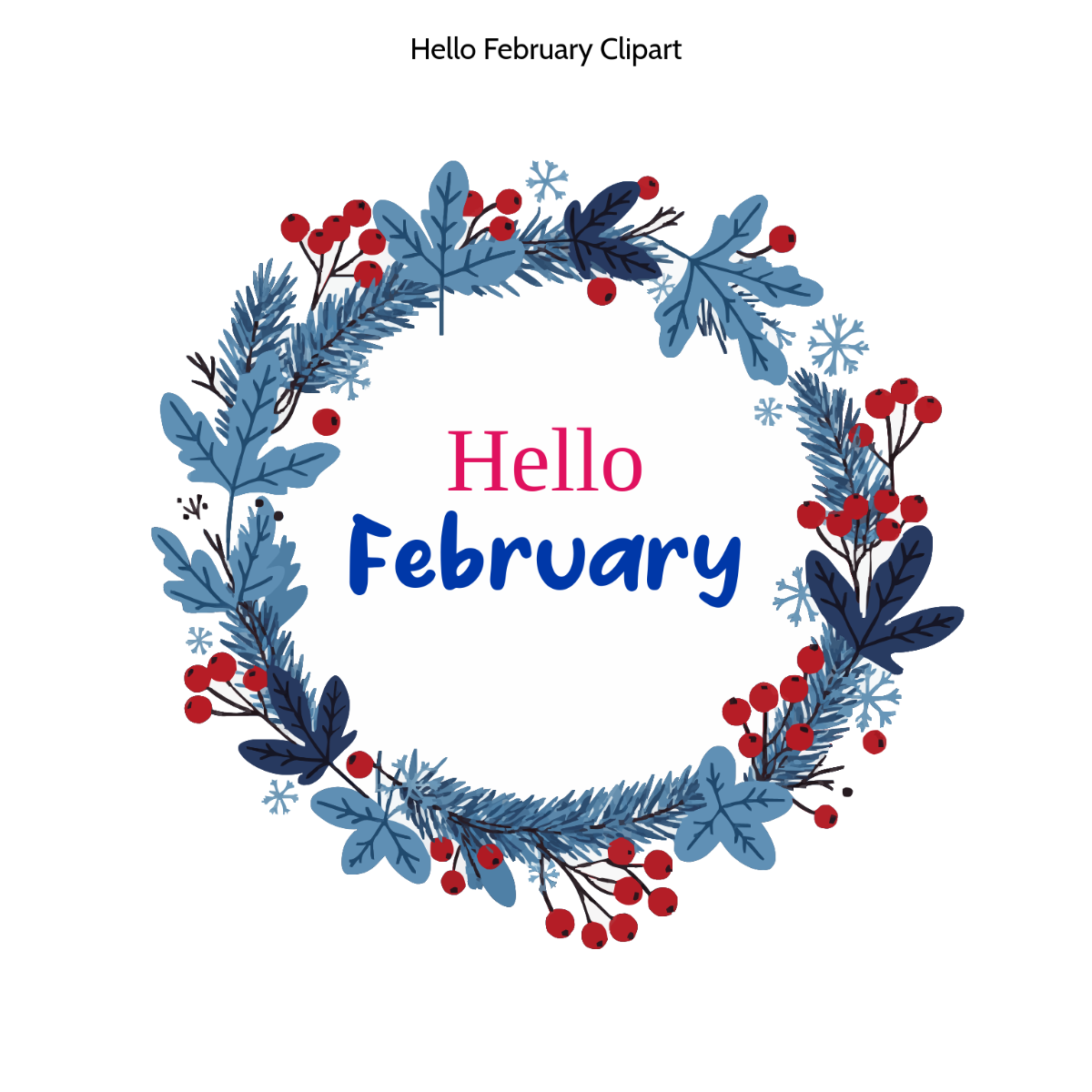 Free Hello February Clipart Template