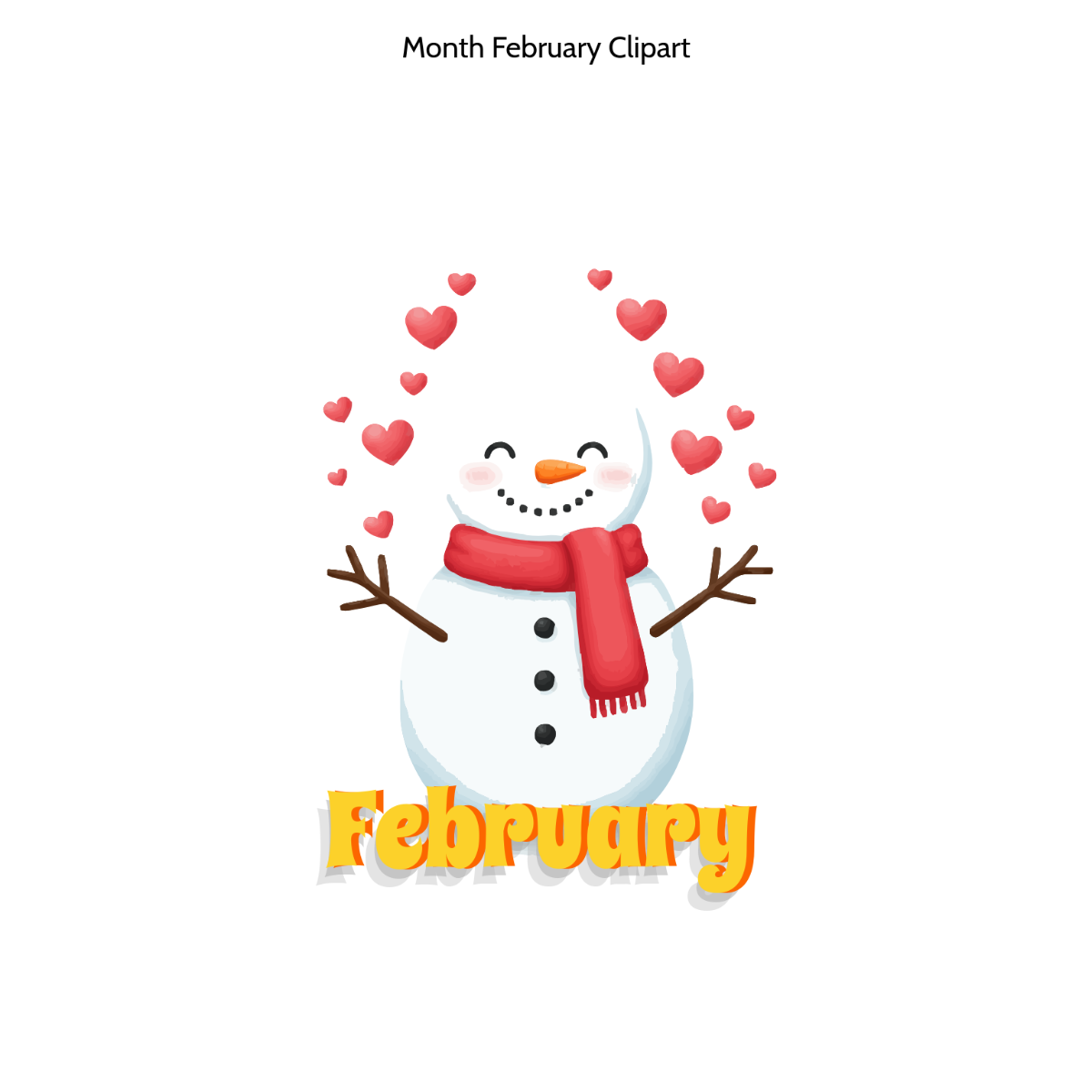 Free Month February Clipart Template