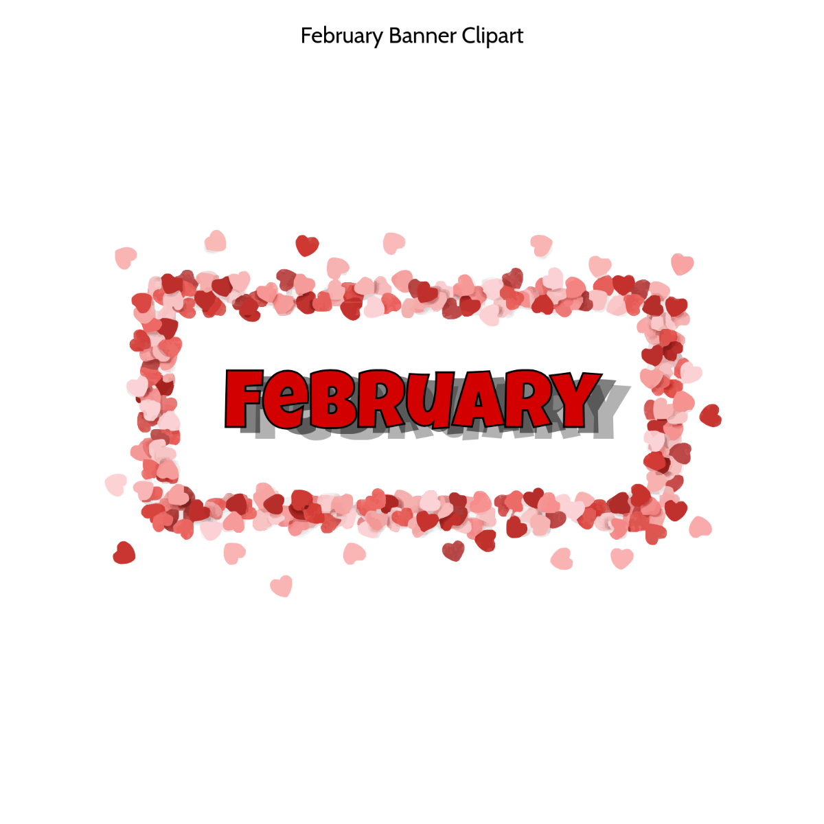 Free February Banner Clipart Template