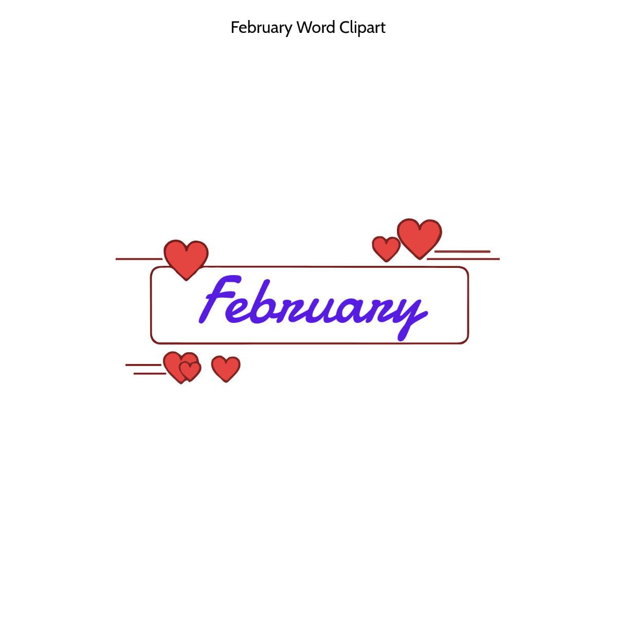 Free February Word Clipart Template to Edit Online