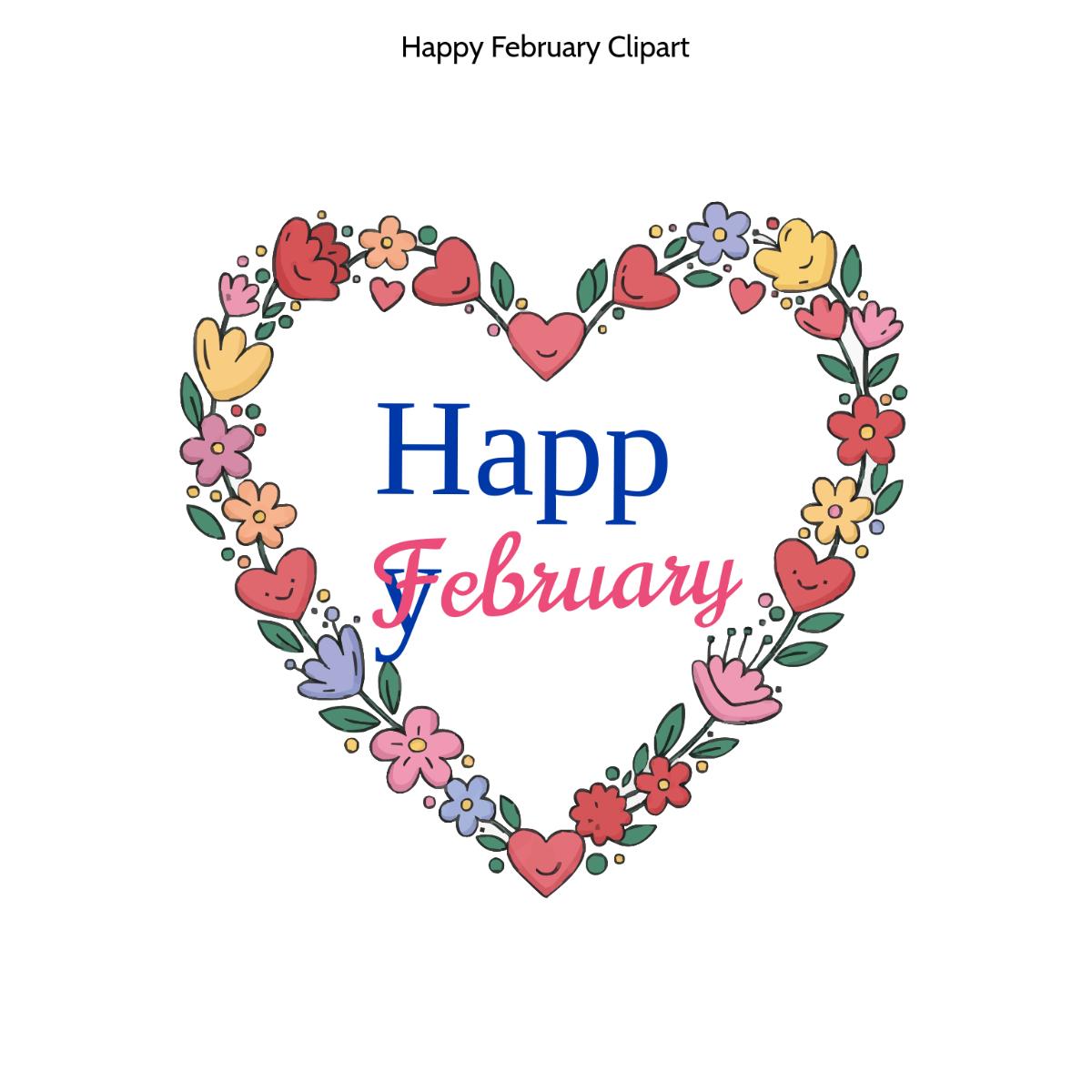 Free Happy February Clipart Template