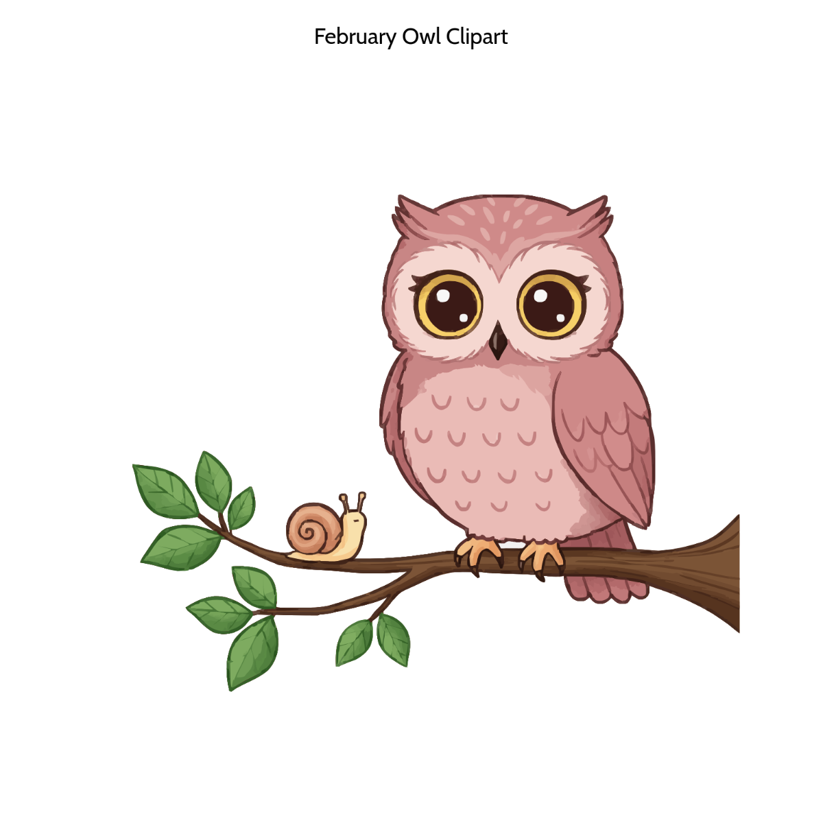 Free February Owl Clipart Template