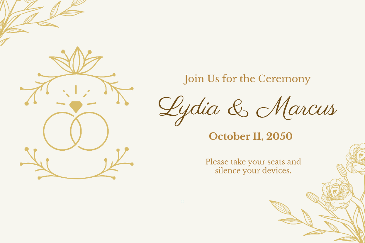 Free Wedding Ceremony Sign Template