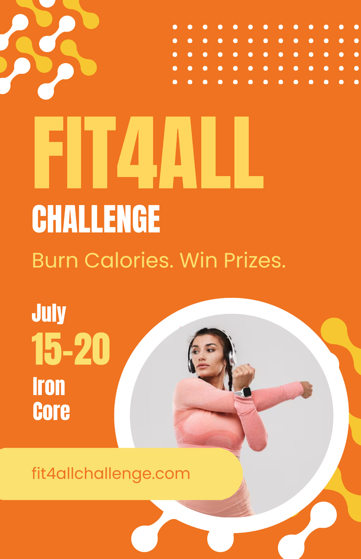 Free Fitness Challenge Poster Template
