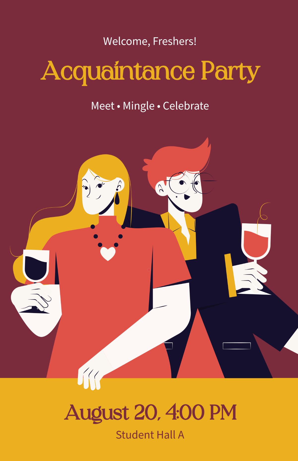 Free Freshers Acquaintance Party Template