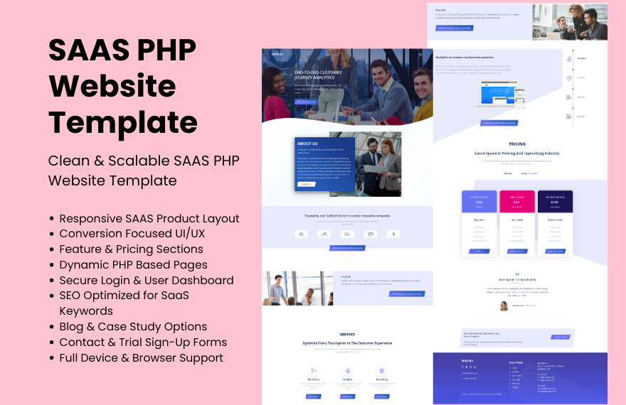 Free SAAS PHP Website Template