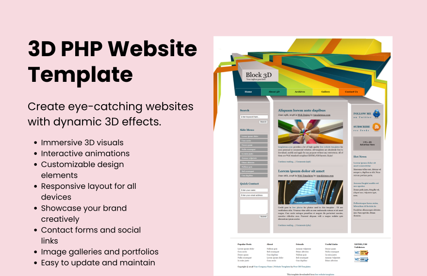 Free 3D PHP Website in PHP to Download
